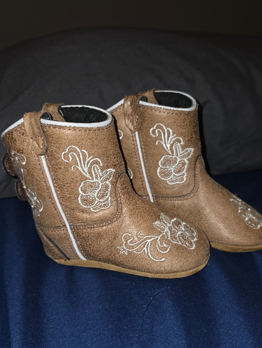 Toddler Brown Embroidered Western Boots